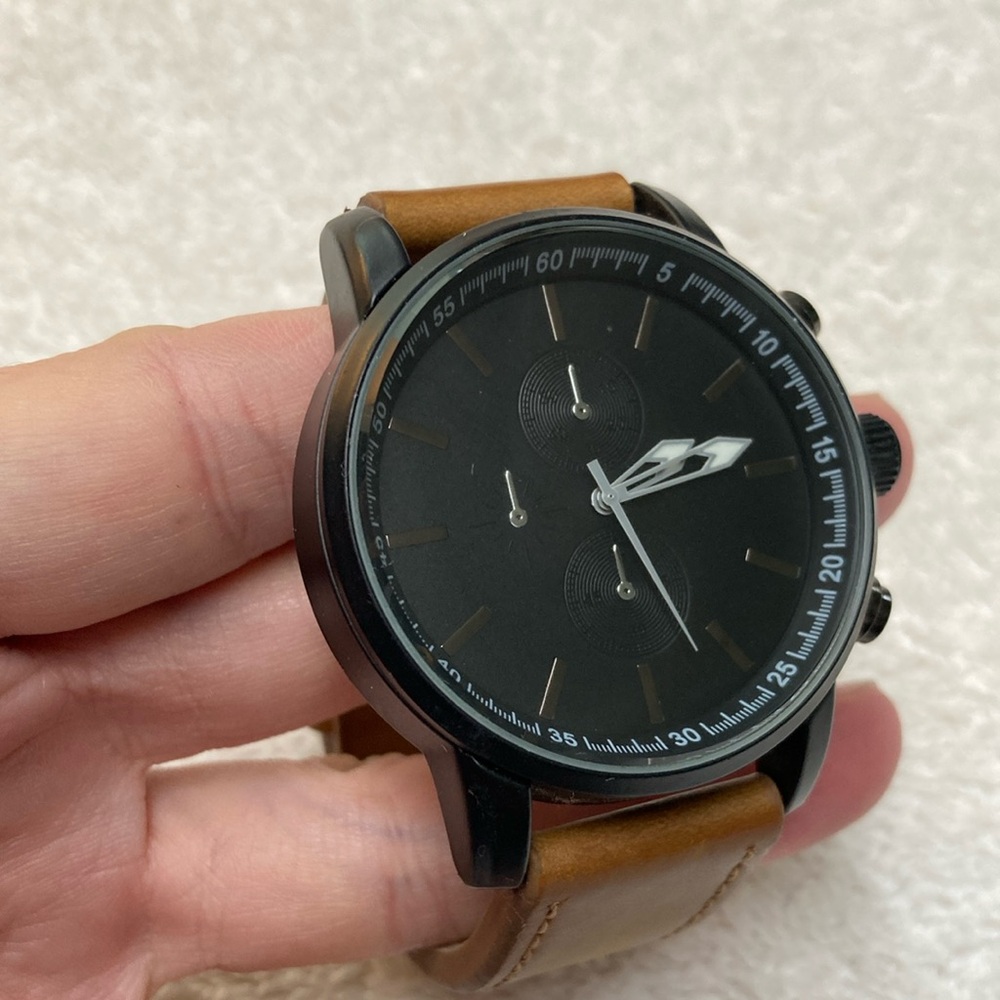 Aldo Black and Brown Watch with Minimalist Design